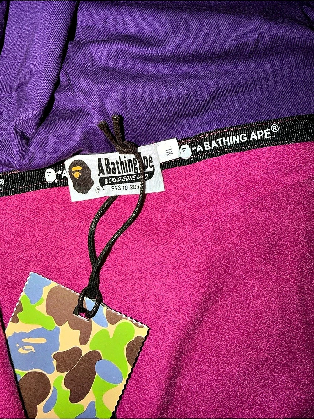 A Bathing Ape Color Camo Shark Full Zip Hoodie Purple Pink XL - Picture 5 of 6